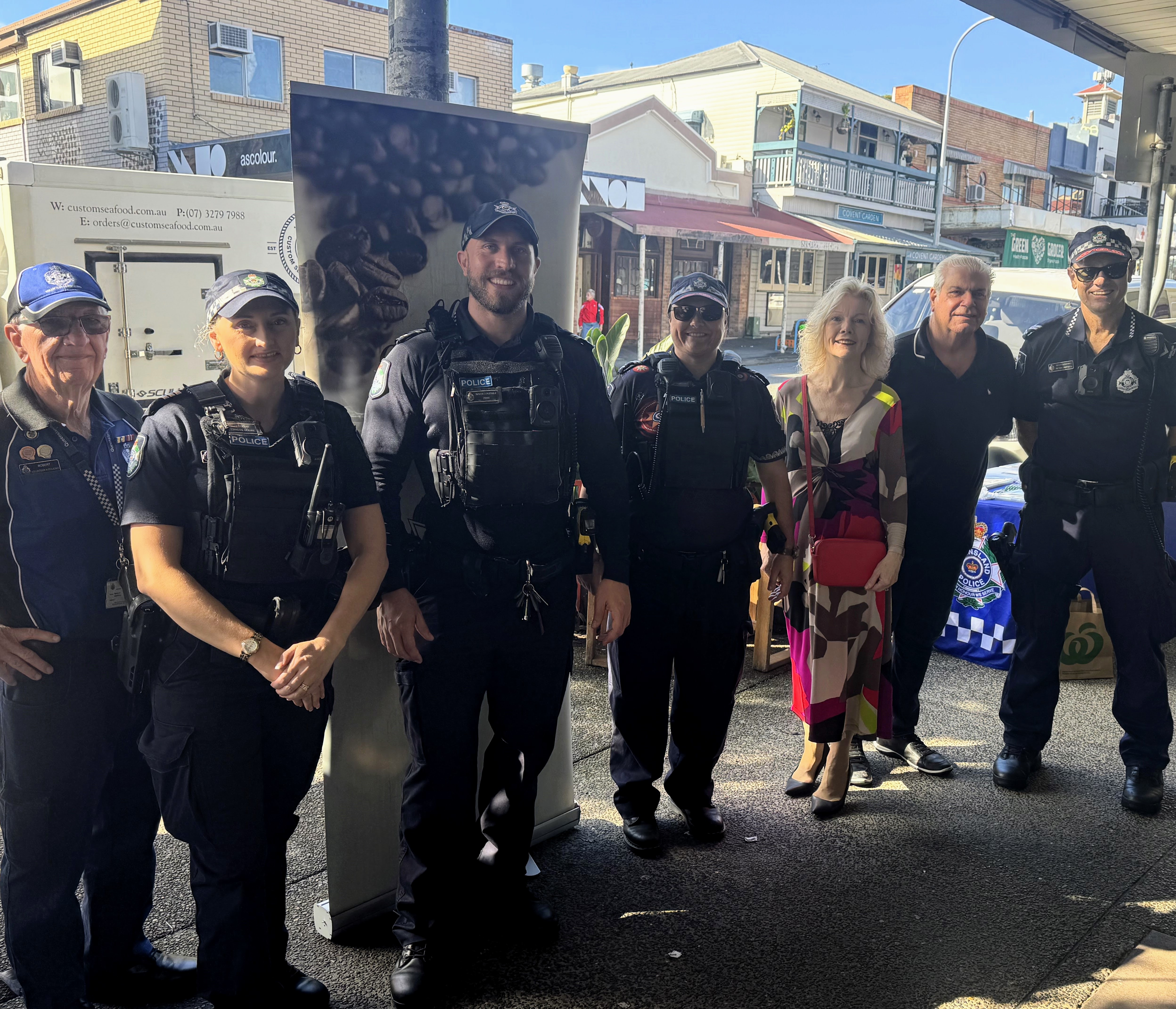 Dr. Barbara O'Shea with local police officers